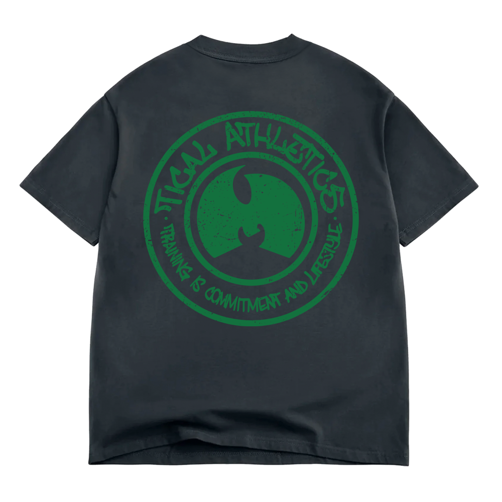 TICAL Athletics Distressed BOX T Shirt Vintage Black and Green