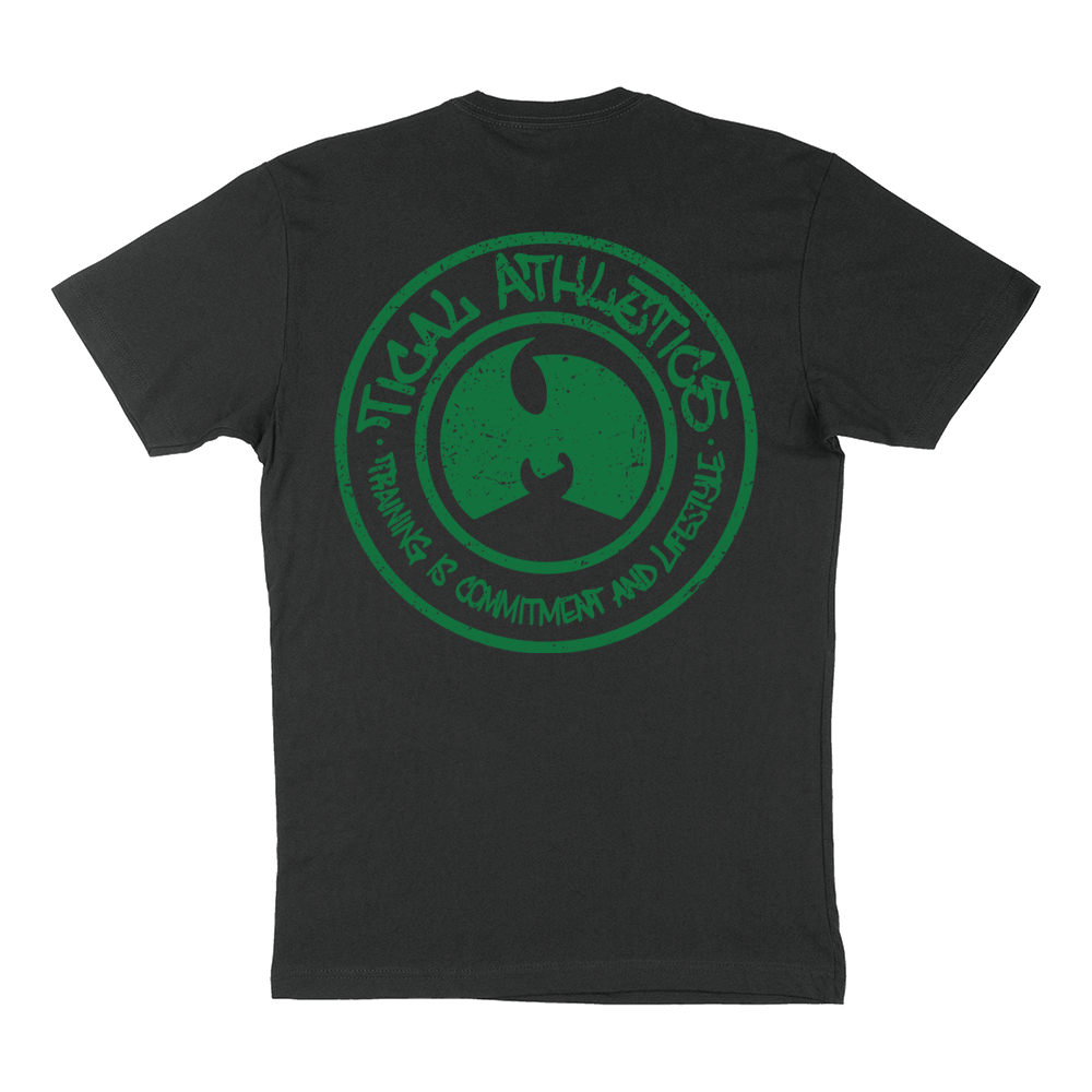 TICAL Athletics Distressed T Shirt Black and Green