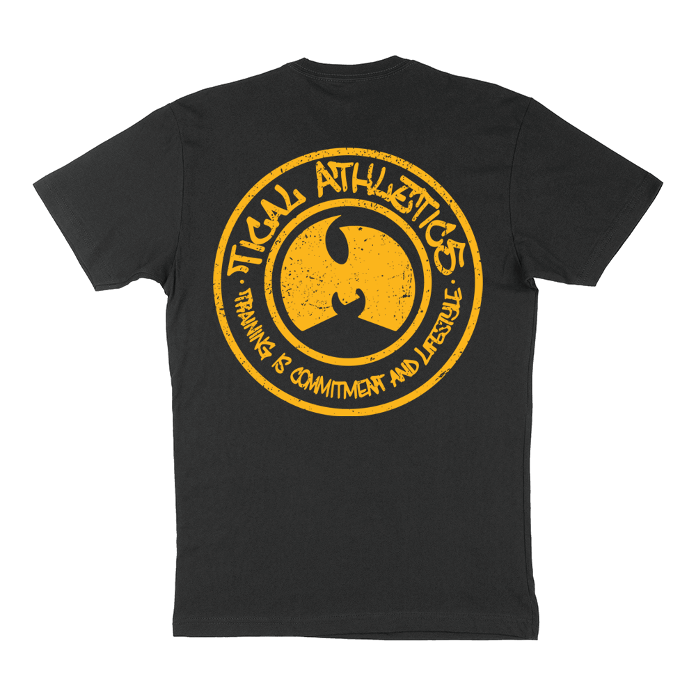 TICAL Athletics Distressed T Shirt Black and Yellow