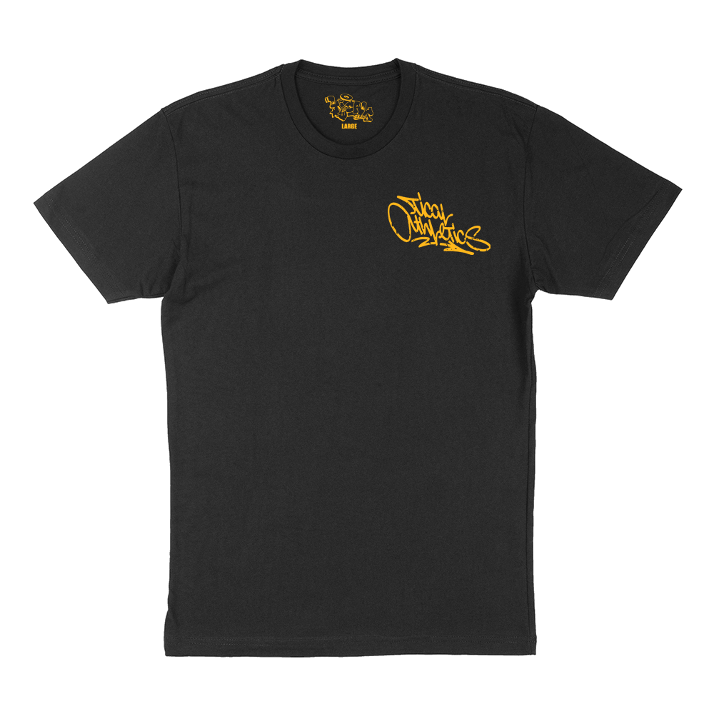 TICAL Athletics Distressed T Shirt Black and Yellow