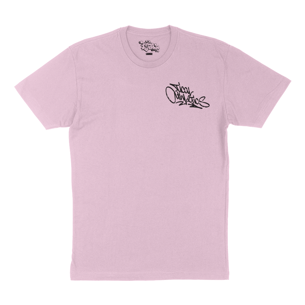 TICAL Athletics Distressed T Shirt Light Pink and Black