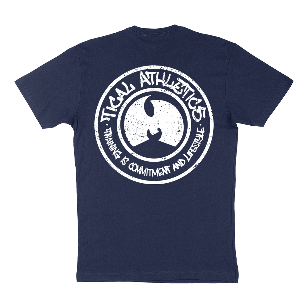 TICAL Athletics Distressed T Shirt Navy and White