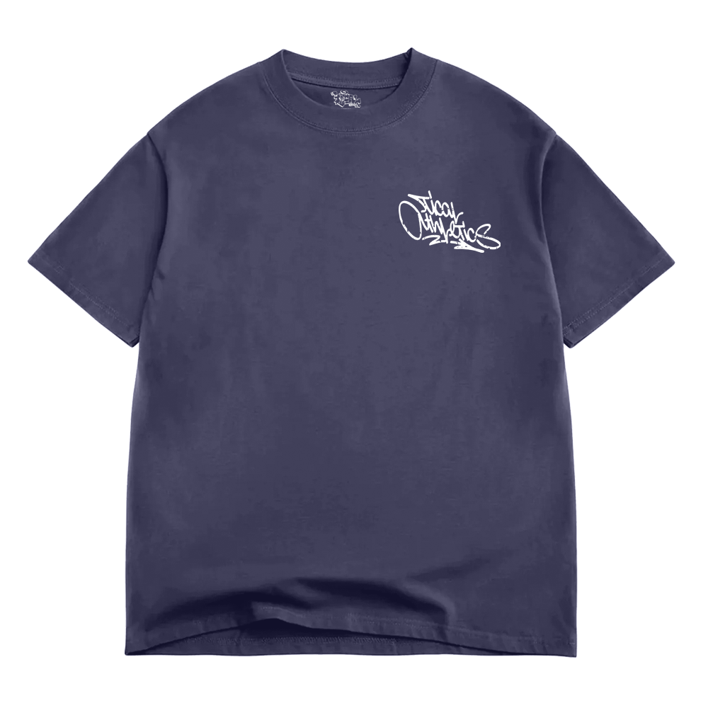 TICAL Athletics Distressed BOX T Shirt Vintage Navy and White