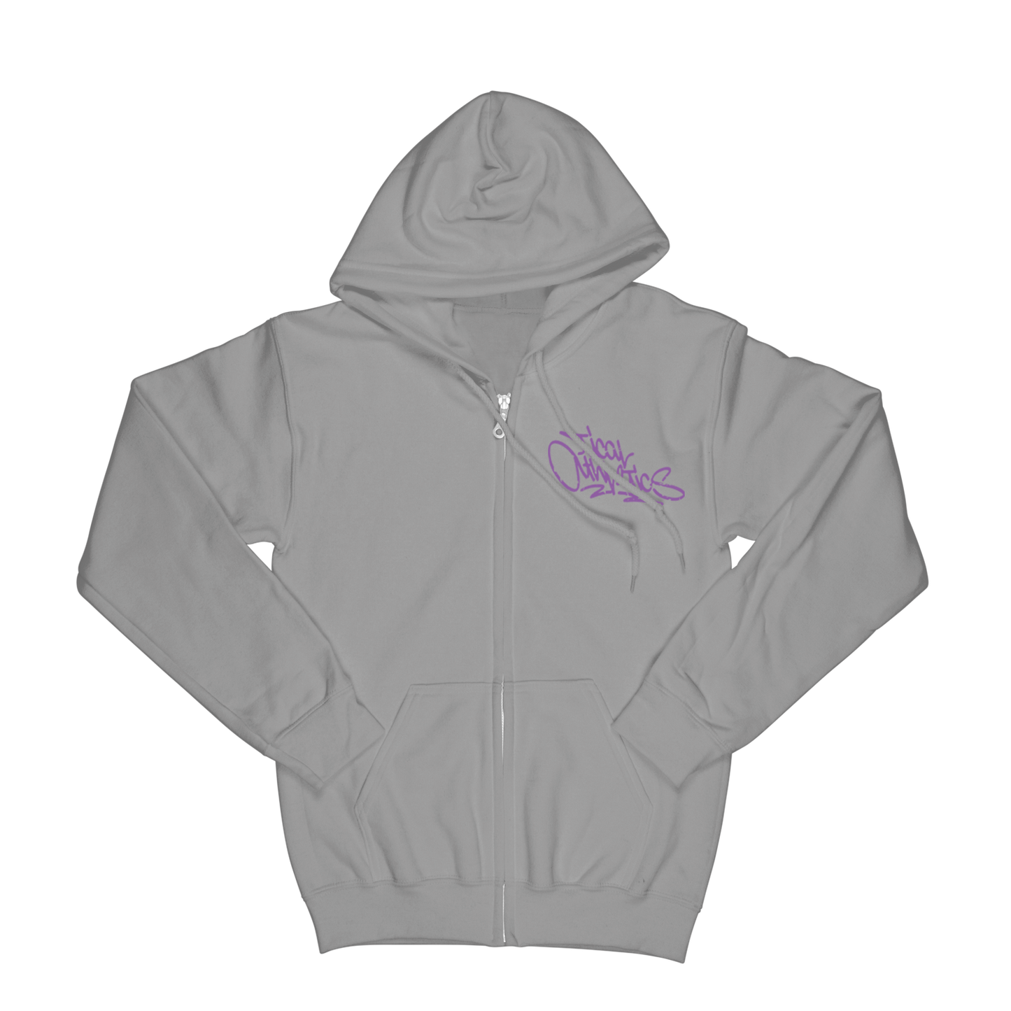 TICAL Athletics Distressed Zip Up Hoodie Athletic Grey and Light Purple