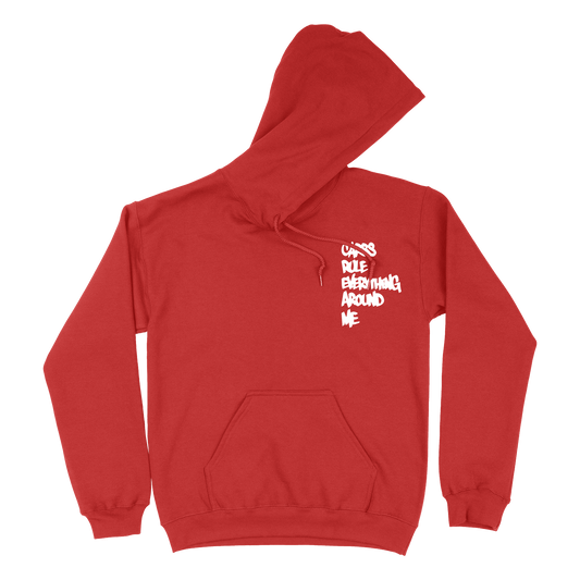 Carbs Rule Everything Around Me Pullover Hoodie Red and White