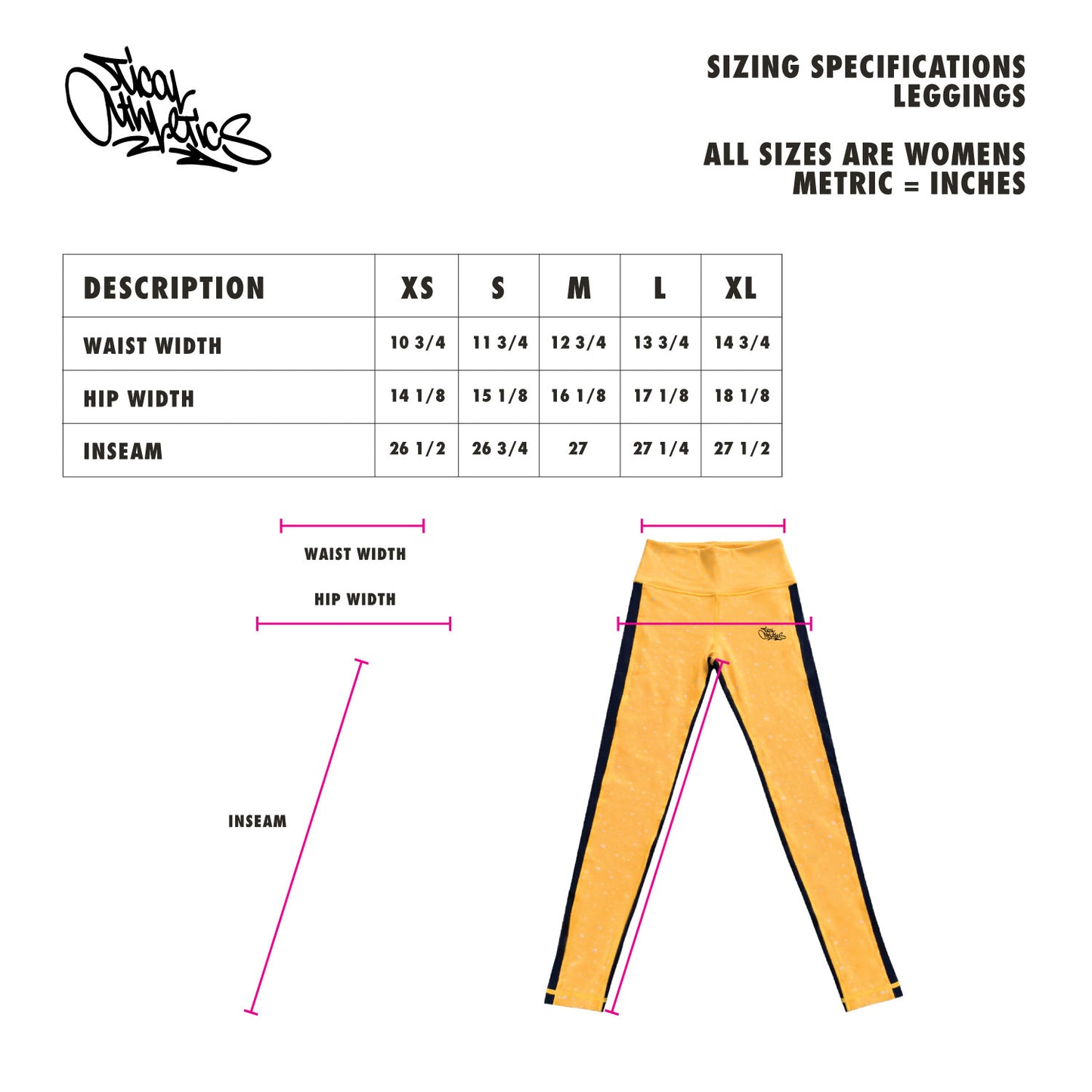 TICAL Athletics Women's Leggings Black and Yellow