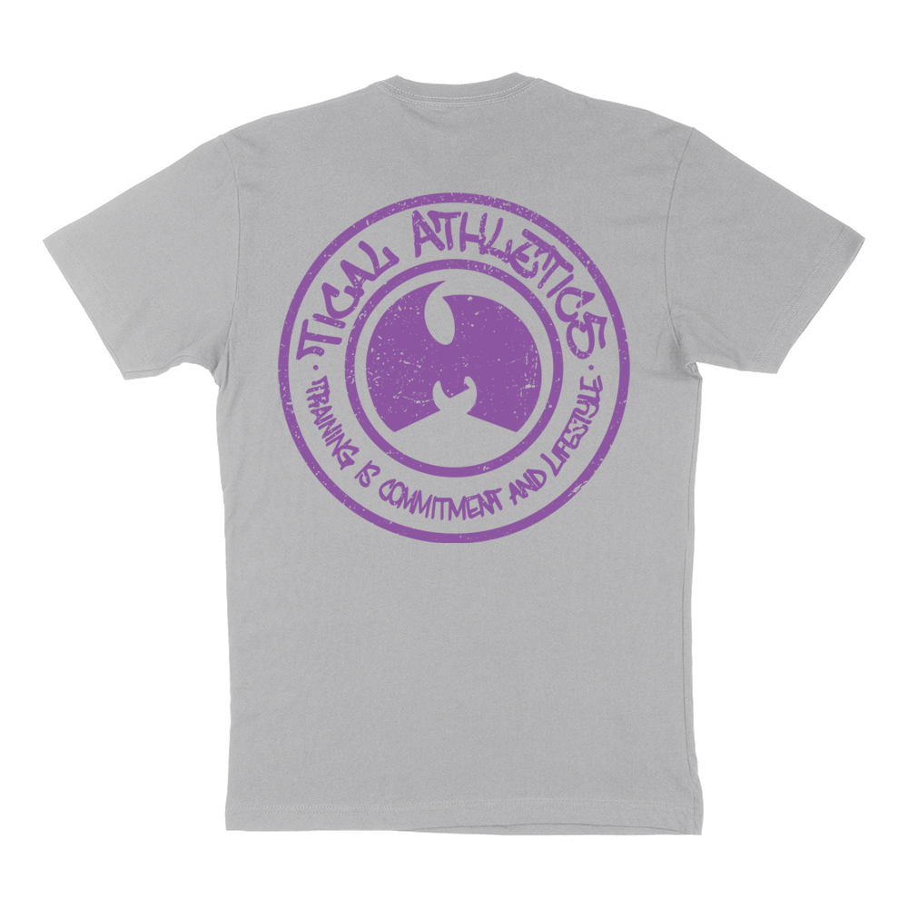 TICAL Athletics Distressed T Shirt Grey and Light Purple