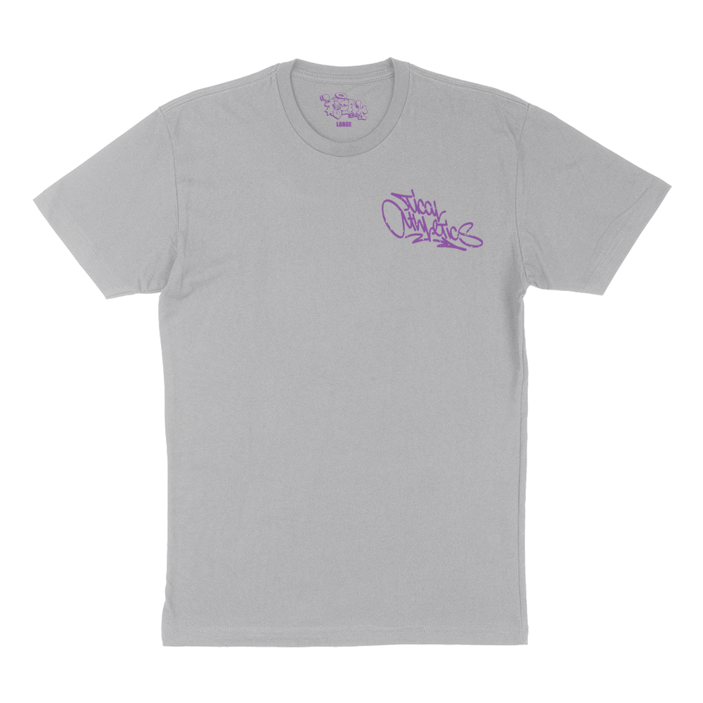 TICAL Athletics Distressed T Shirt Grey and Light Purple