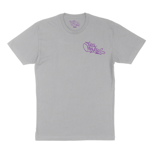 TICAL Athletics Distressed T Shirt Grey and Light Purple