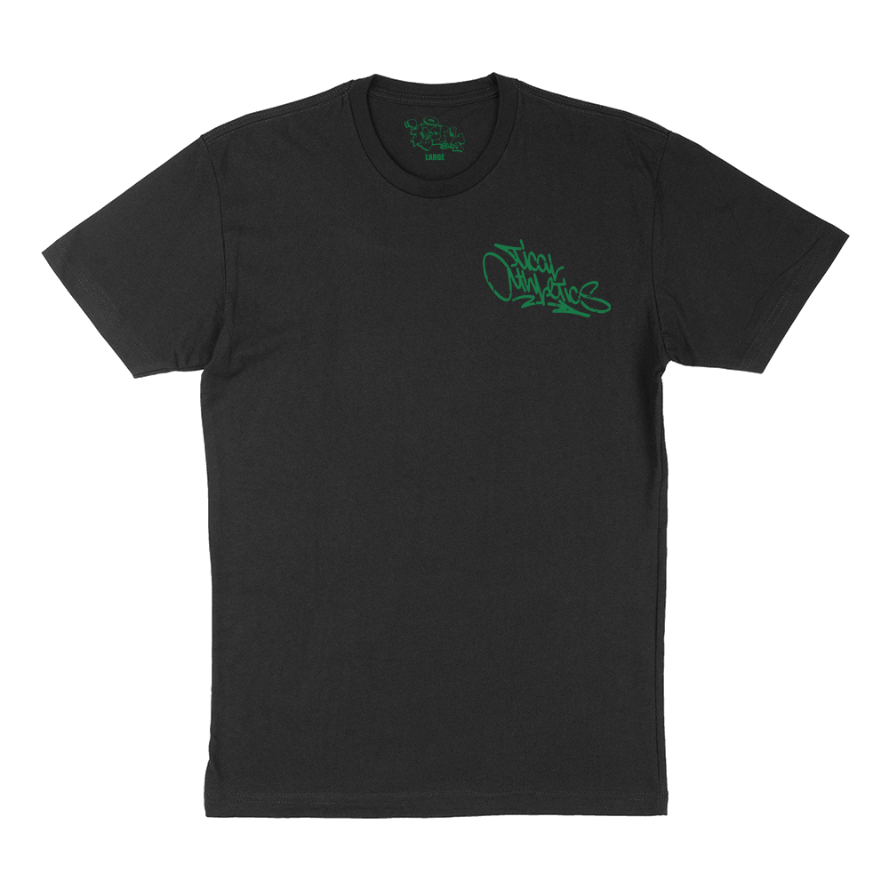 TICAL Athletics Distressed T Shirt Black and Green