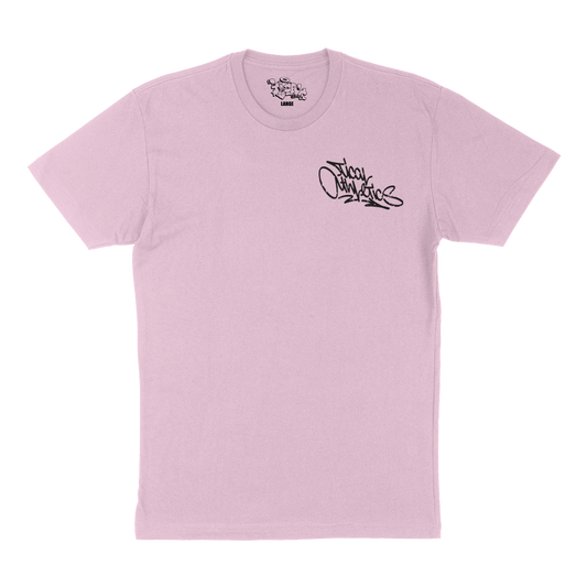 TICAL Athletics Distressed T Shirt Light Pink and Black
