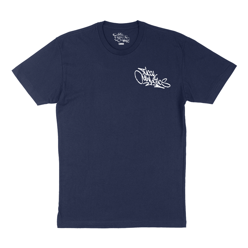 TICAL Athletics Distressed T Shirt Navy and White