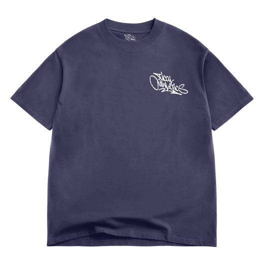 TICAL Athletics Distressed BOX T Shirt Vintage Navy and White