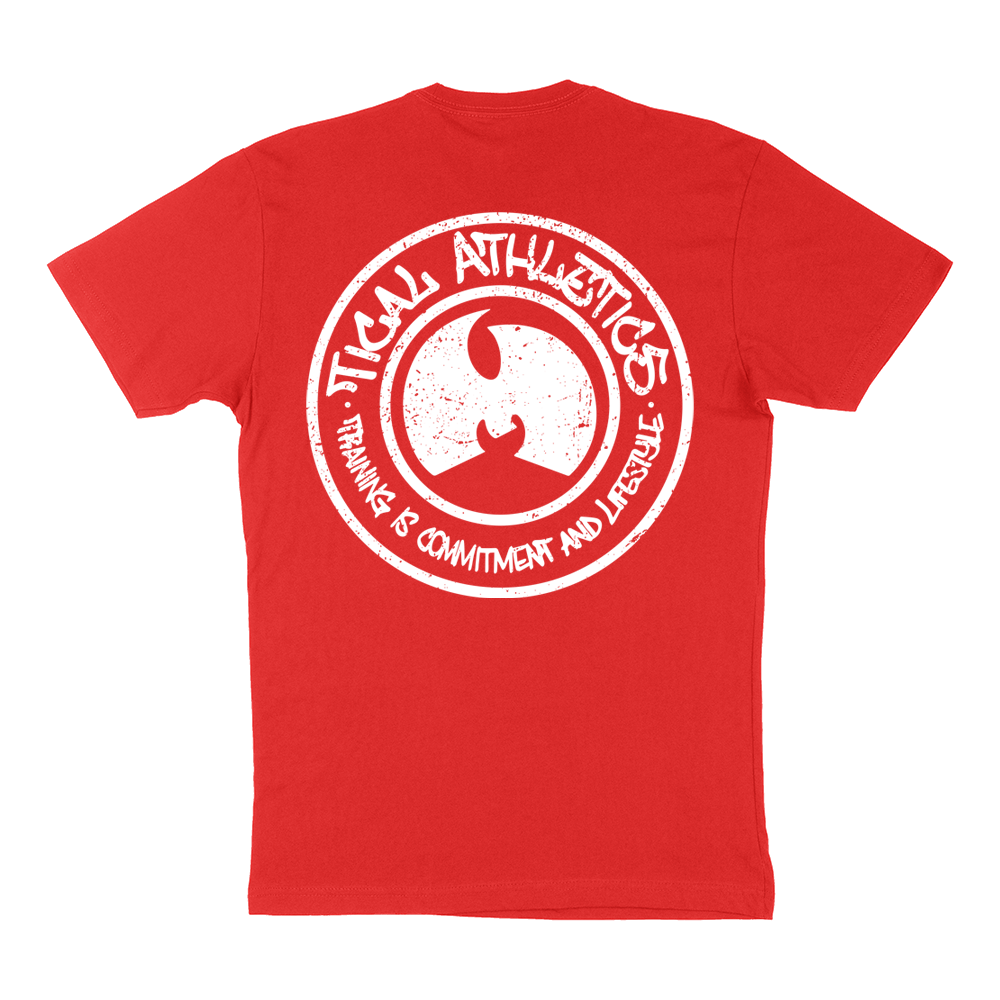 TICAL Athletics Distressed T Shirt Red and White