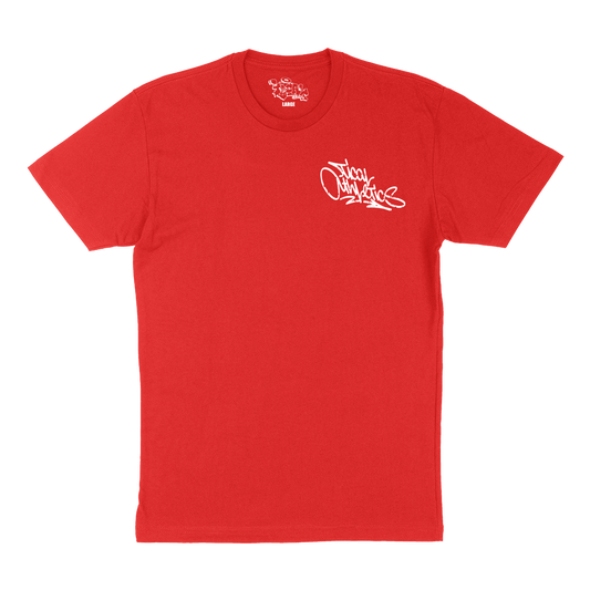 TICAL Athletics Distressed T Shirt Red and White