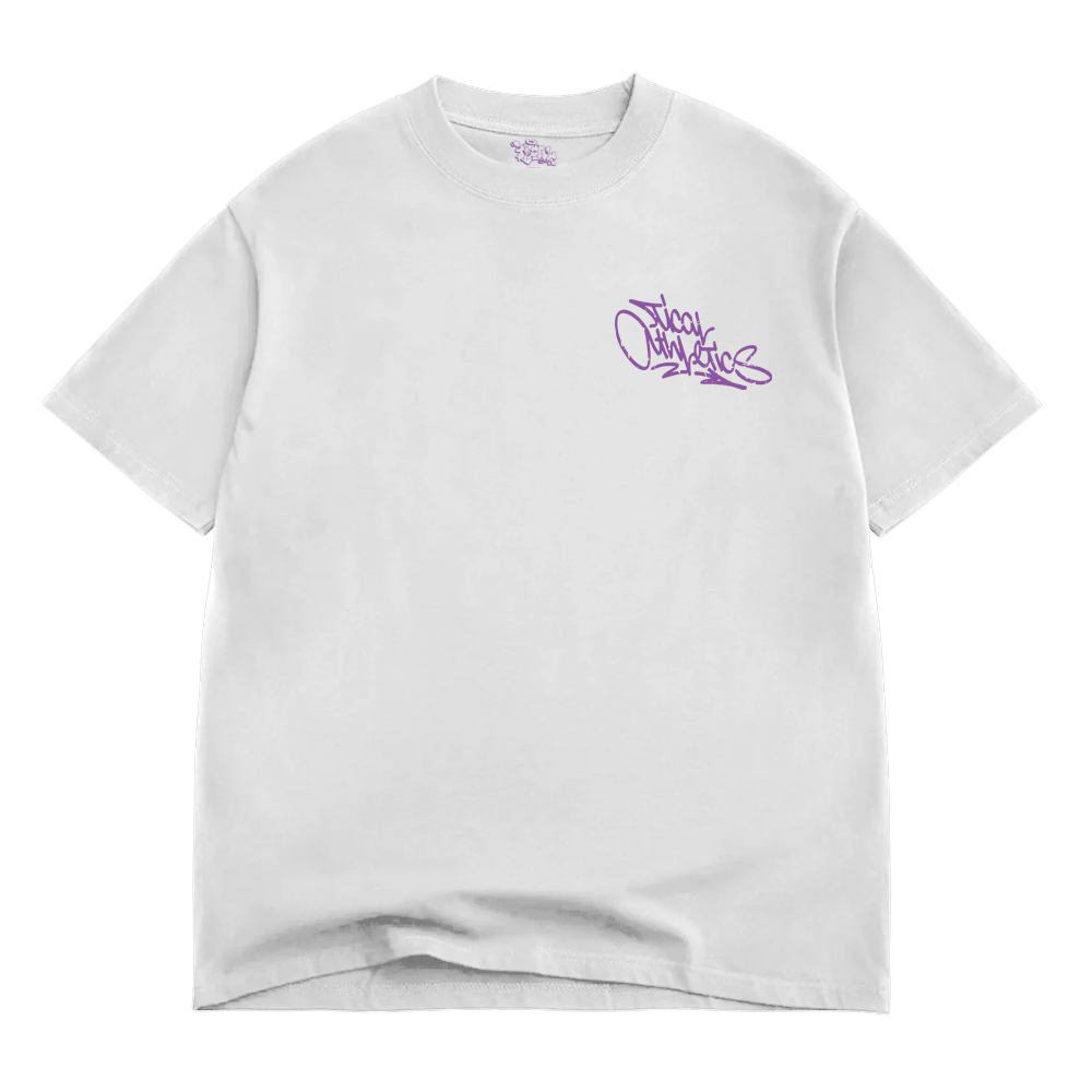 TICAL Athletics Distressed BOX T Shirt Vintage White and Light Purple