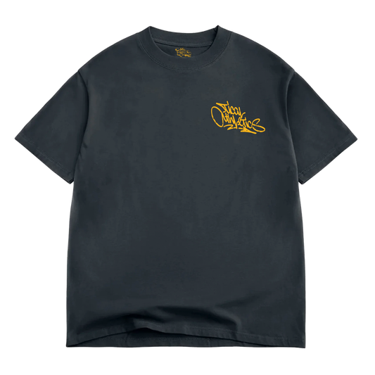 TICAL Athletics Distressed BOX T Shirt Vintage Black and Yellow