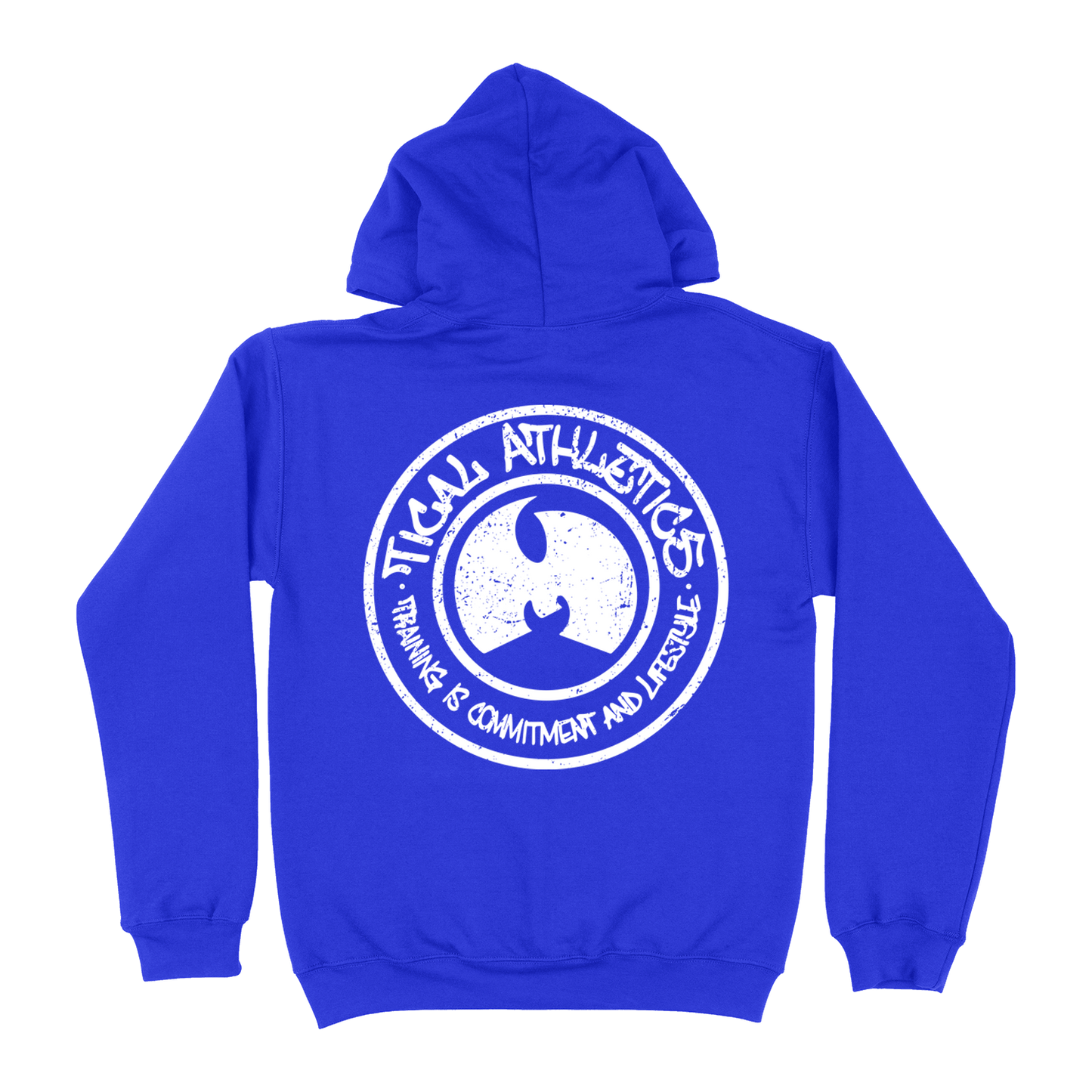 TICAL Athletics Distressed Pullover Hoodie Royal and White