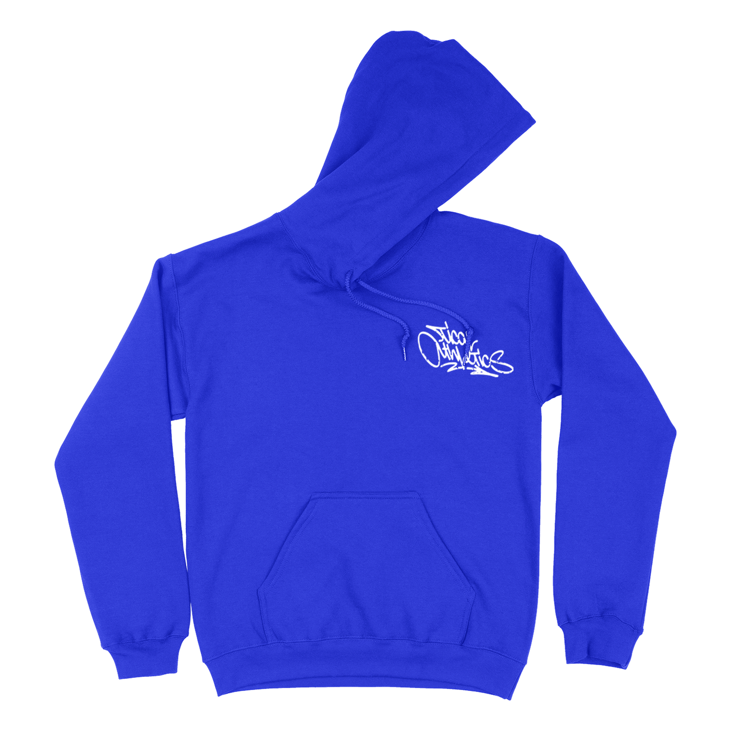 TICAL Athletics Distressed Pullover Hoodie Royal and White