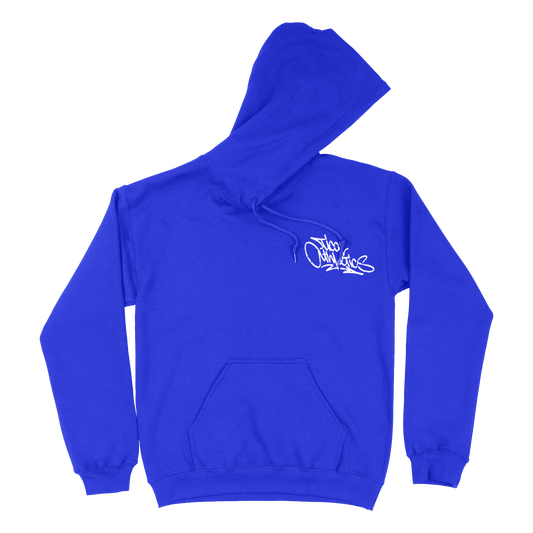 TICAL Athletics Distressed Pullover Hoodie Royal and White