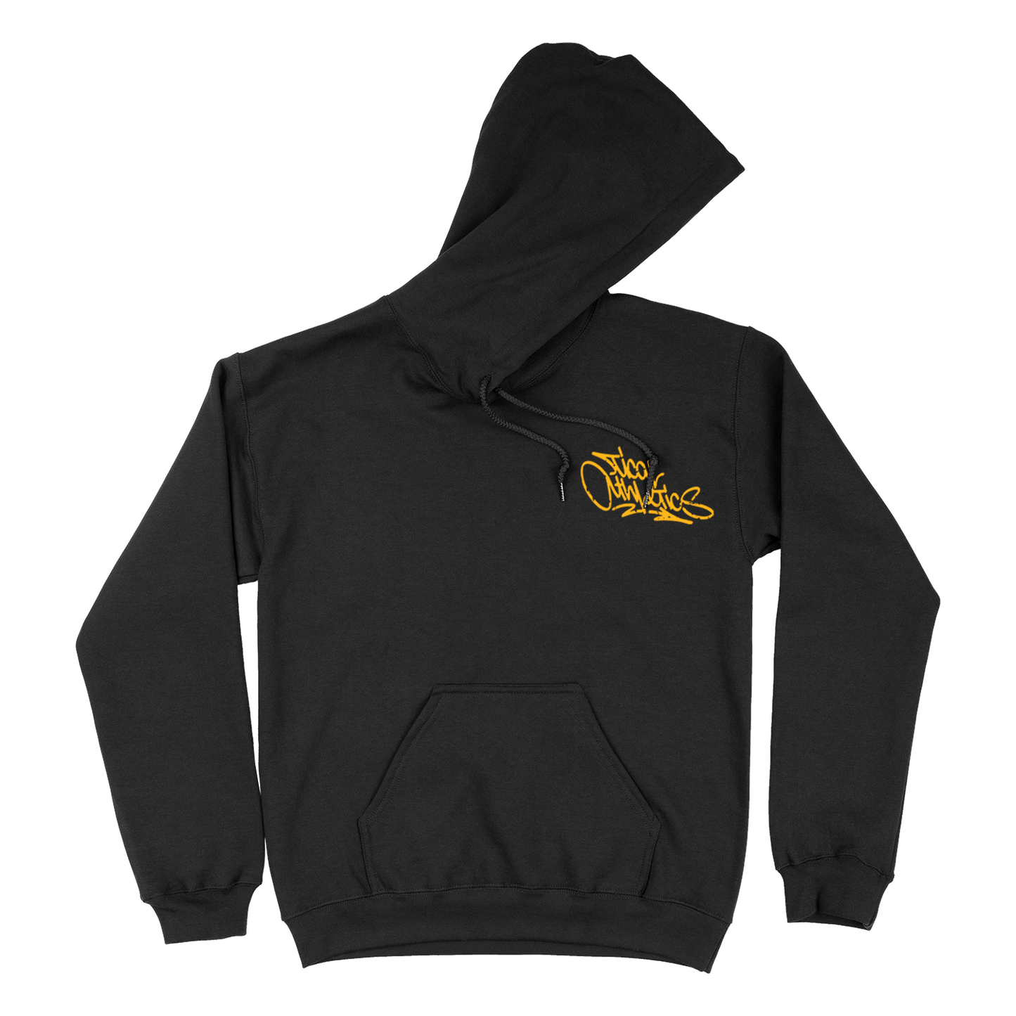 TICAL Athletics Distressed Pullover Hoodie Black and Yellow
