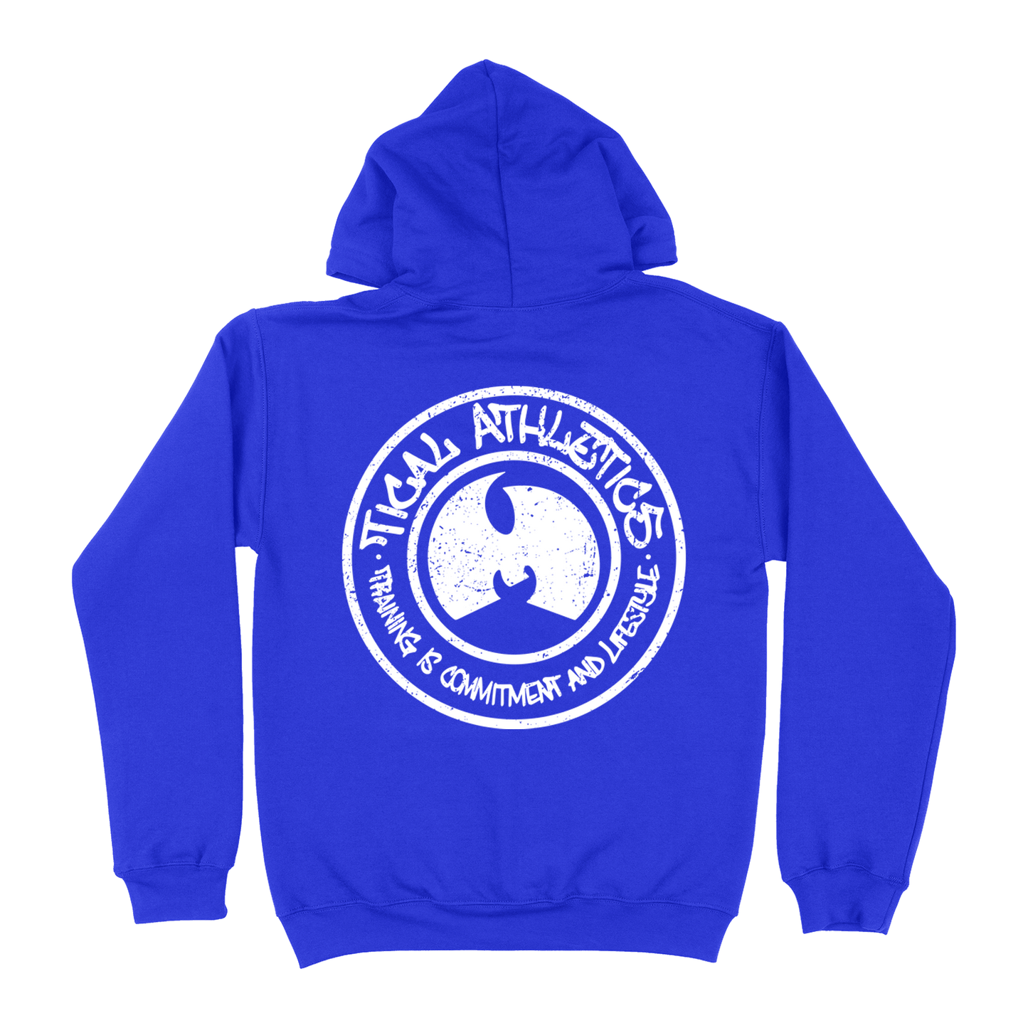 TICAL Athletics Distressed Zip Up Hoodie Royal and White