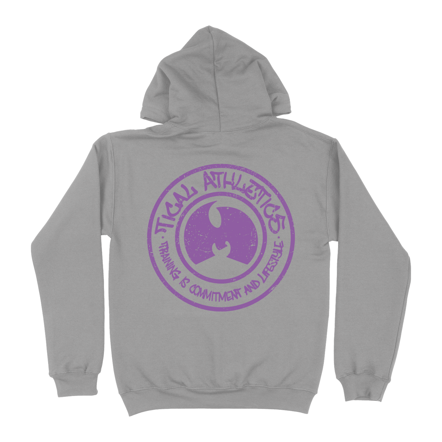 TICAL Athletics Distressed Pullover Hoodie Athletic Grey and Light Purple