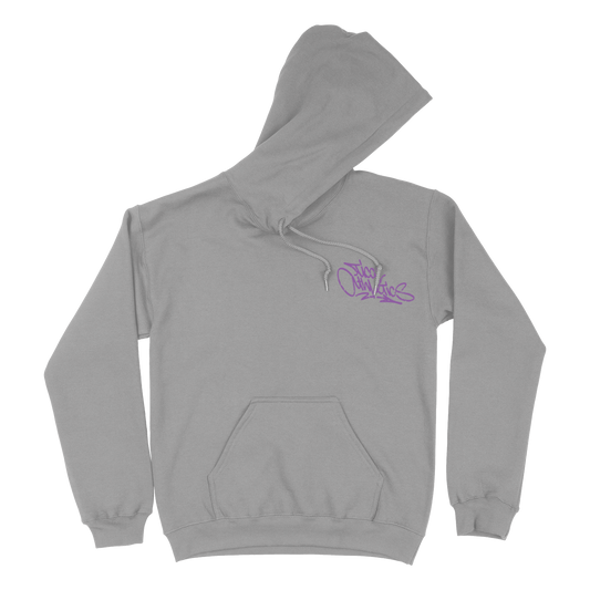 TICAL Athletics Distressed Pullover Hoodie Athletic Grey and Light Purple