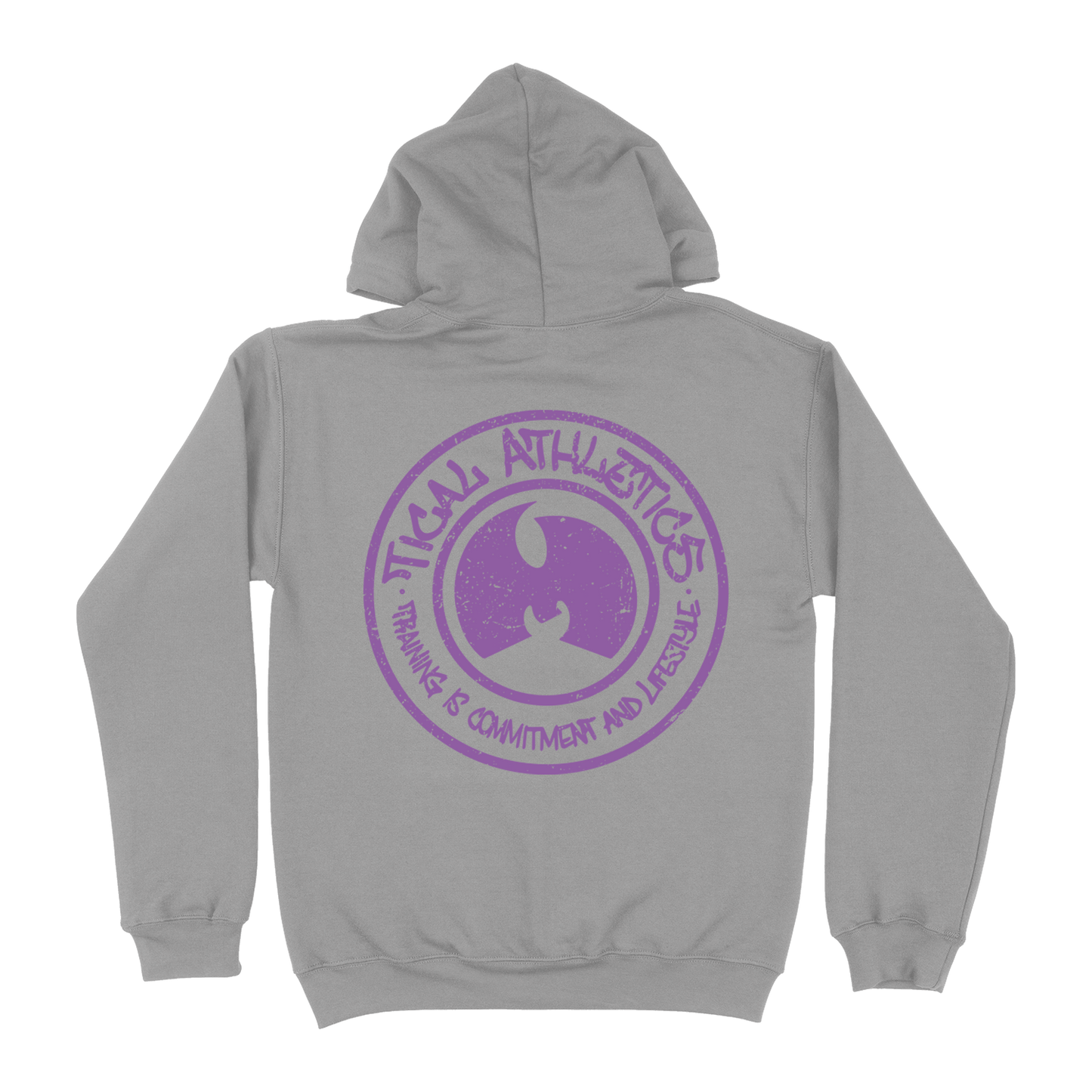 TICAL Athletics Distressed Zip Up Hoodie Athletic Grey and Light Purple