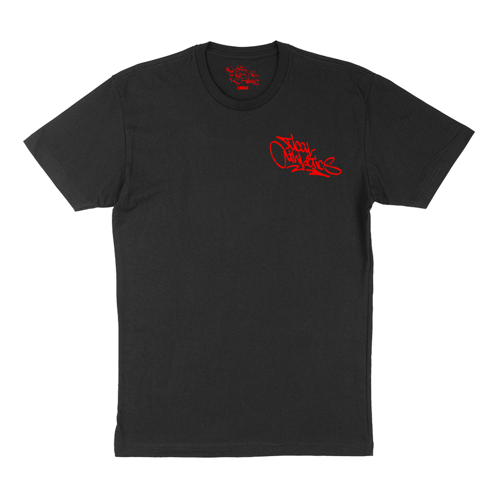TICAL Athletics Distressed T Shirt Black and Red