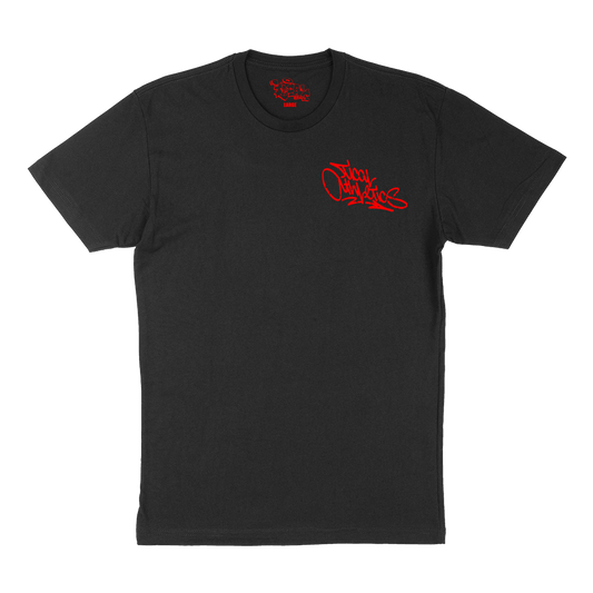 TICAL Athletics Distressed T Shirt Black and Red