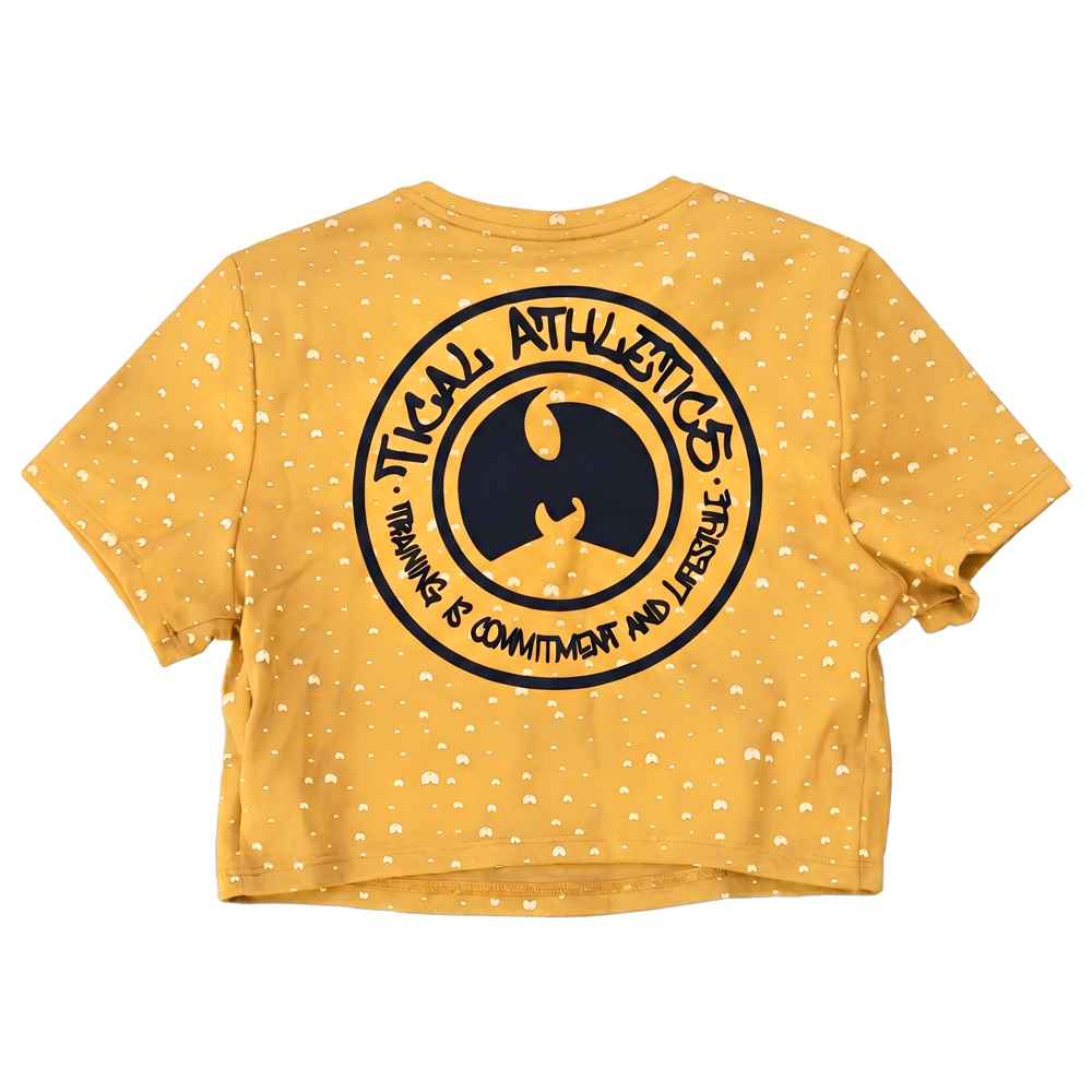 TICAL Athletics Women's Fitted Crop Top T-Shirt Yellow and Black