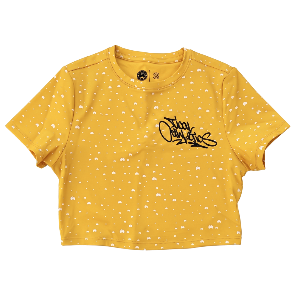 TICAL Athletics Women's Fitted Crop Top T-Shirt Yellow and Black