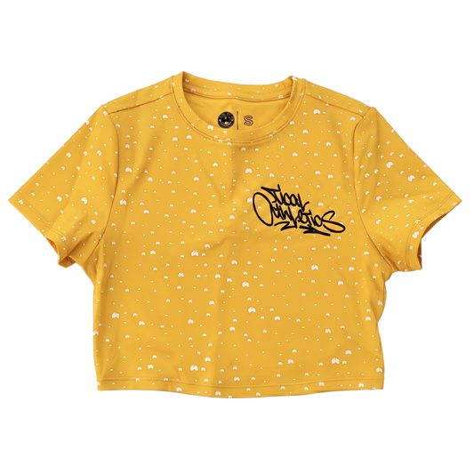 TICAL Athletics Women's Fitted Crop Top T-Shirt Yellow and Black