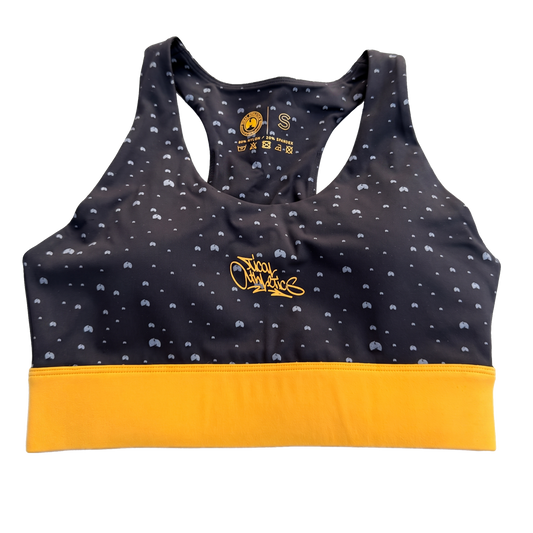 TICAL Athletics Women's Sports Bra Black and Yellow