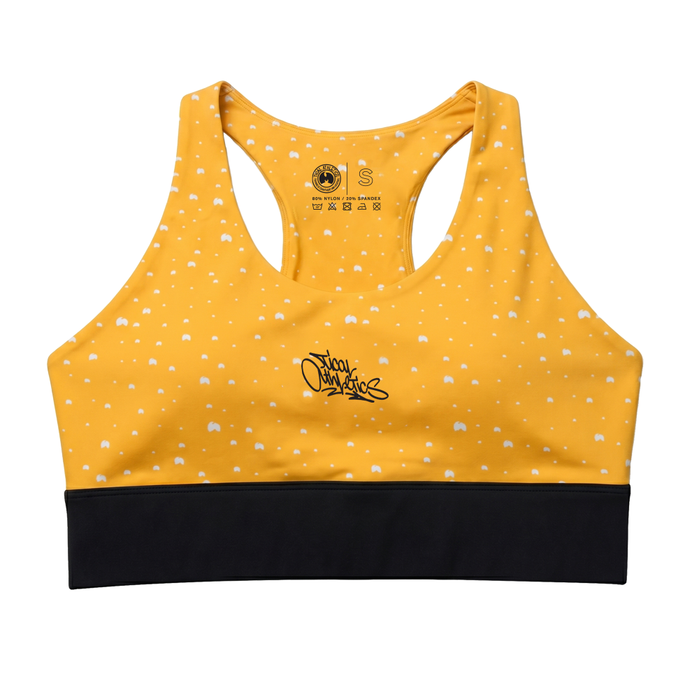 TICAL Athletics Women's Sports Bra Yellow and Black